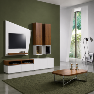 Sala de Estar Euphoria com base TV, módulos suspensos e mesa de centro